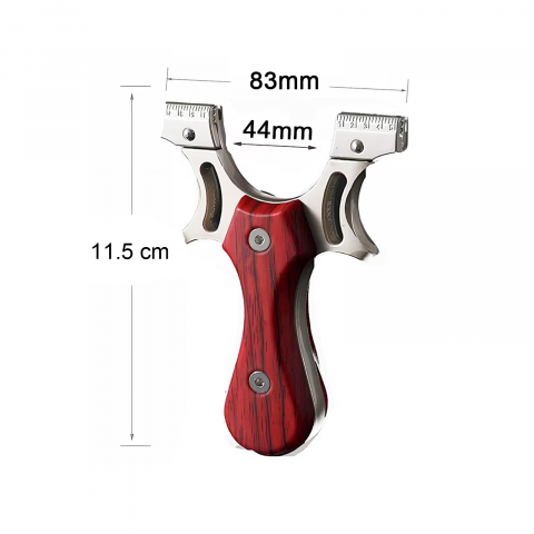 Set prastie cu lase, Sling Queen, metalic, 11.5 cm, cu boloboc, maner lemn, maro si 300 bile de 10 mm [2]