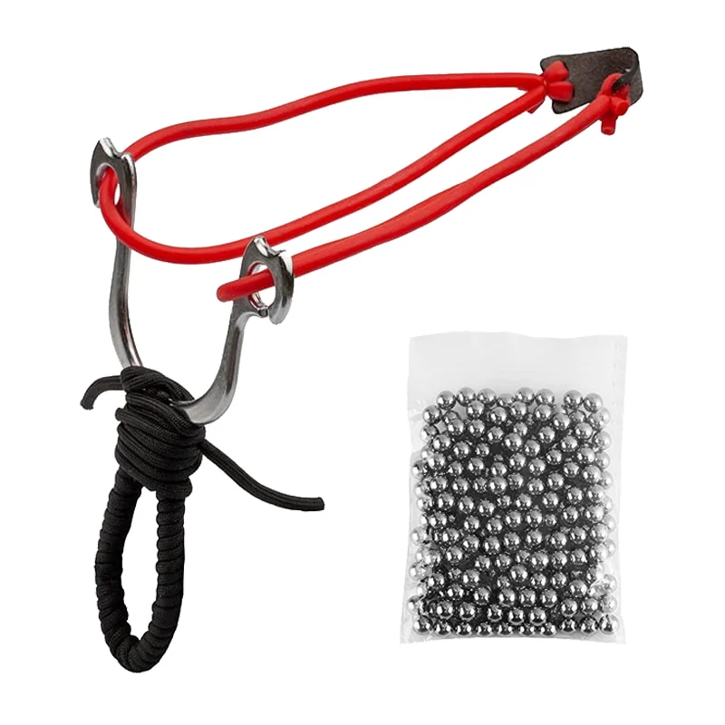 SPORT & TIMP LIBER - Set prastie metalica IdeallStore®, Sling King, snur, negru, 15 cm si bile de 6 mm