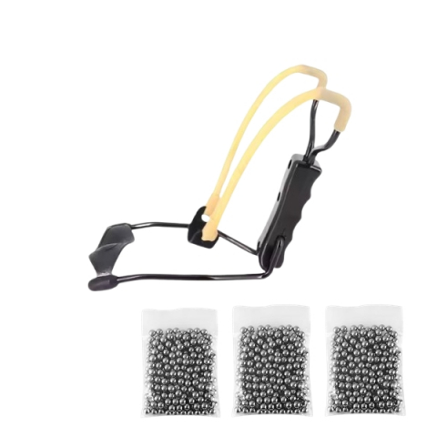 SPORT & TIMP LIBER - Set prastie metalica profesionala cu suport de incheietură si 300 bile 7 mm, metal, maner antiderapant, 18 cm