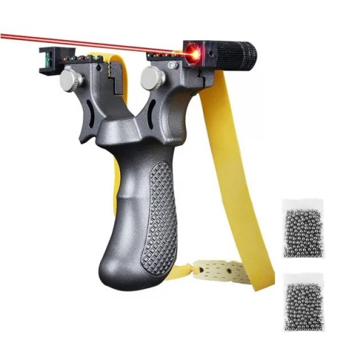 SPORT & TIMP LIBER - Set prastie plastic cu laser si set 200 bile 10 mm, 11.5 cm, cu boloboc, argintiu