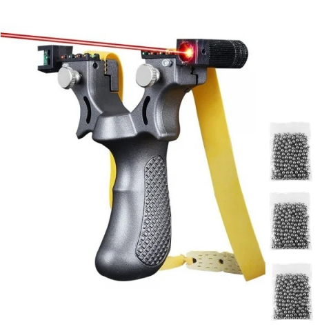 SPORT & TIMP LIBER - Set prastie plastic cu laser si set 300 bile 10 mm, 11.5 cm, cu boloboc, argintiu