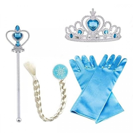 Set rochie si patru accesorii Elsa Frozen, 7-9 ani, Carnaval [2]