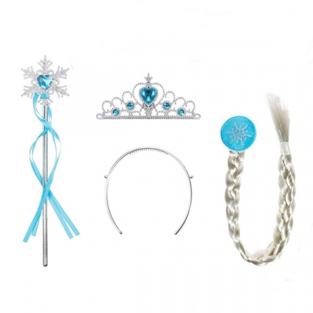 Set rochie si trei accesorii Elsa Frozen, IdeallStore®, Carnaval [1]