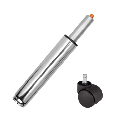 Accesorii mese si scaune - Set rolă universală  Ø11 mm, PVC si cilindru piston, gaz, pentru scaune birou, negru, 35 cm