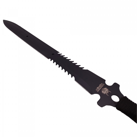 Set sabie de vanatoare Last Ronin si sase cutite de aruncat, otel inoxidabil, negru [5]