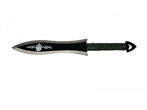 Set sabie de vanatoare Last Ronin si sase cutite de aruncat, otel inoxidabil, negru [7]