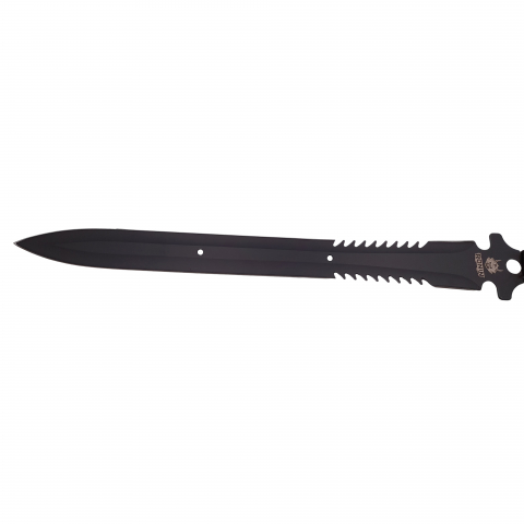 Set sabie de vanatoare Last Ronin si sase cutite de aruncat, otel inoxidabil, negru [4]