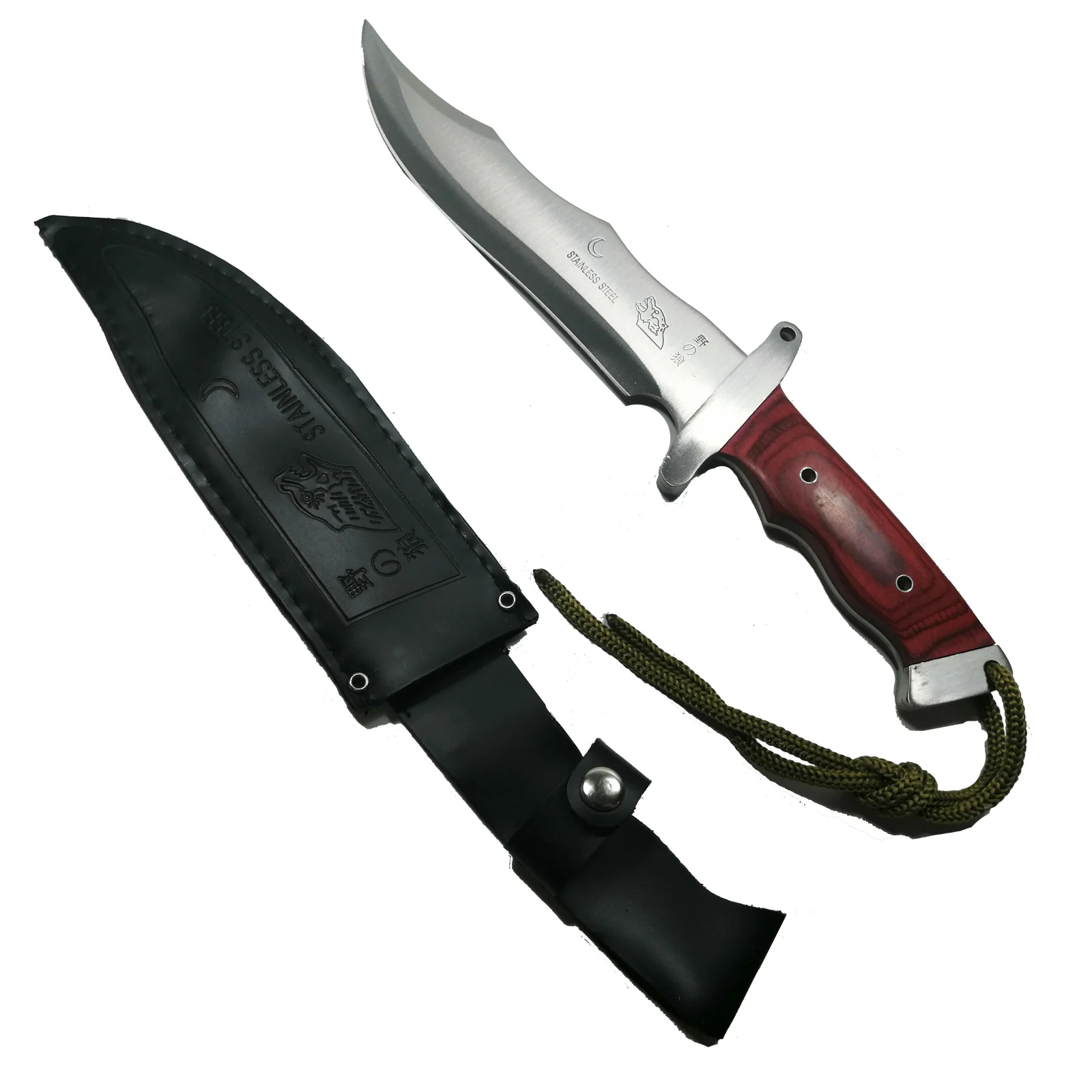 Set sabie si cutit de vanatoare, IdeallStore®, Steel Wolf, otel inoxidabil, 31 cm, argintiu [1]