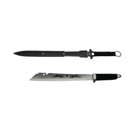 SPORT & TIMP LIBER - Set sabie si maceta de vanatoare, IdeallStore®, argintiu, 46 cm, teaca inclusa