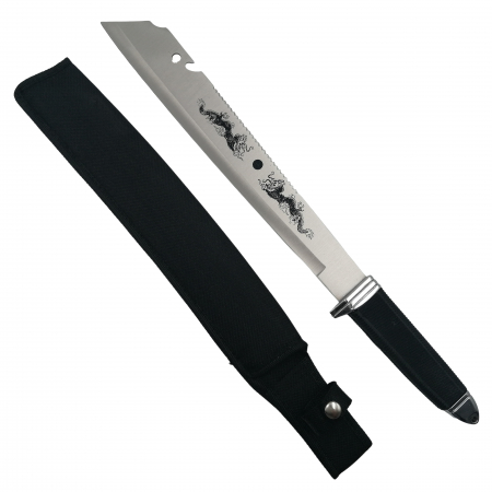Set sabie si maceta de vanatoare, IdeallStore®, argintiu, 46 cm, teaca inclusa [1]