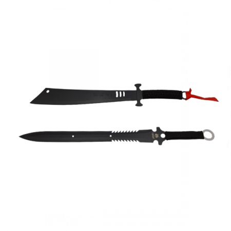 SPORT & TIMP LIBER - Set sabie si maceta de vanatoare, IdeallStore®, Asian Level, 57 cm, negru, teaca inclusa