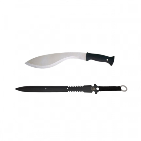 SPORT & TIMP LIBER - Set sabie si maceta de vanatoare, IdeallStore®, Kukri Silver, 44 cm, husa inclusa