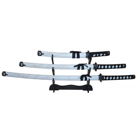 Accesorii decorative - Set sabii decorative IdeallStore®, panoplie, Ninja Warrior, metal, 83 cm, teaca inclusa