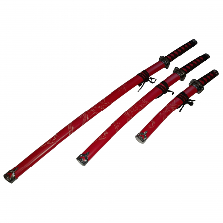 Set sabii decorative IdeallStore®, panoplie, Ninja Warrior, metal, 83 cm, teaca inclusa [6]