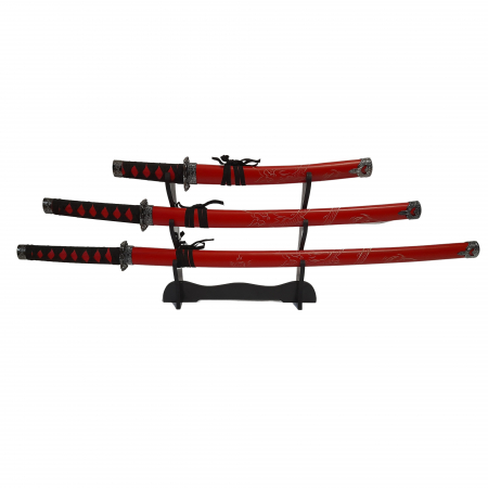 Accesorii decorative - Set sabii decorative IdeallStore®, panoplie, Ninja Warrior, metal, 83 cm, teaca inclusa