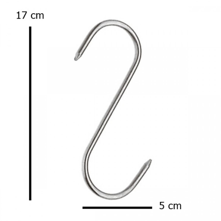 Set sase Carlige afumatoare carne , macelarie IdeallStore® , 17 cm , inox [3]
