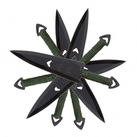 Set sase cutite de aruncat IdeallStore®, Army Fury, otel inoxidabil, 16.5 cm, negru [3]