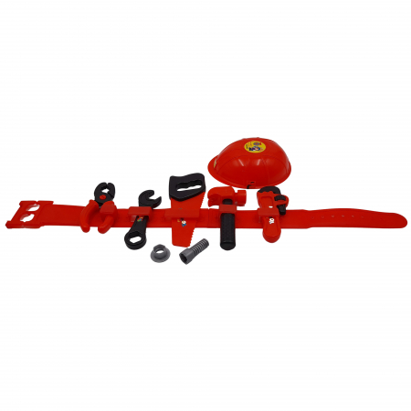Set scule de jucarie IdeallStore®, Working Belt, plastic, 75 cm, rosu [1]