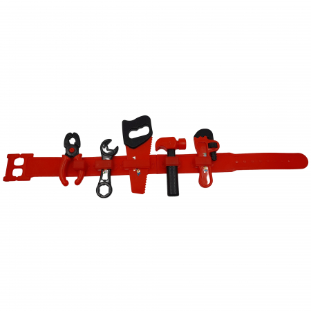Set scule de jucarie IdeallStore®, Working Belt, plastic, 75 cm, rosu [2]