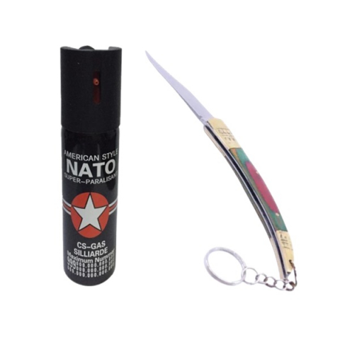SPORT & TIMP LIBER - Set spray cu piper si cutit model spaniol 18 cm, auto-aparare, 90 ml
