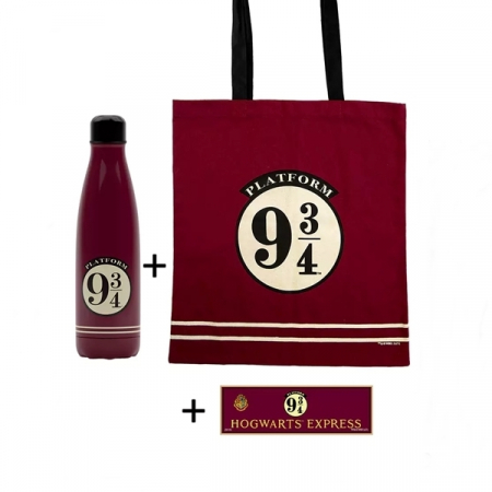 Set Sticla termoizolanta, Geanta tote si Magnet, Harry Potter Platform,IdeallStore®, Visiniu [1]