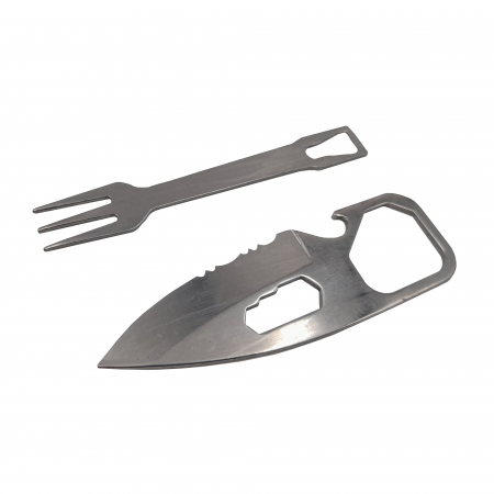 Set tacamuri pentru camping si drumetii IdeallStore®, cutit si furculita, multifunctional, 8.5 cm [2]
