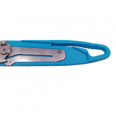 Set tacamuri pentru camping si drumetii, cutit si furculita, tip briceag, 16 cm, albastru [2]