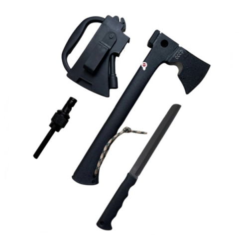 Set topor multifunctional si sabie de vanatoare, IdeallStore®, 35,5 cm , teaca inclusa [7]