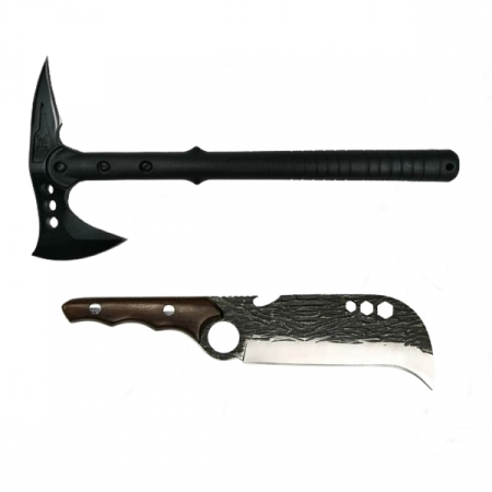 Cutite japoneze - Set Topor Pirate Skull, 39 cm si Cutit japonez Claw Blade, 27 cm, IdeallStore®, teaca inclusa
