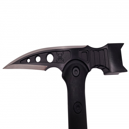 Set topor si sabie de vanatoare, IdeallStore®, otel inoxidabil, negru, 39 cm, teaca inclusa [3]