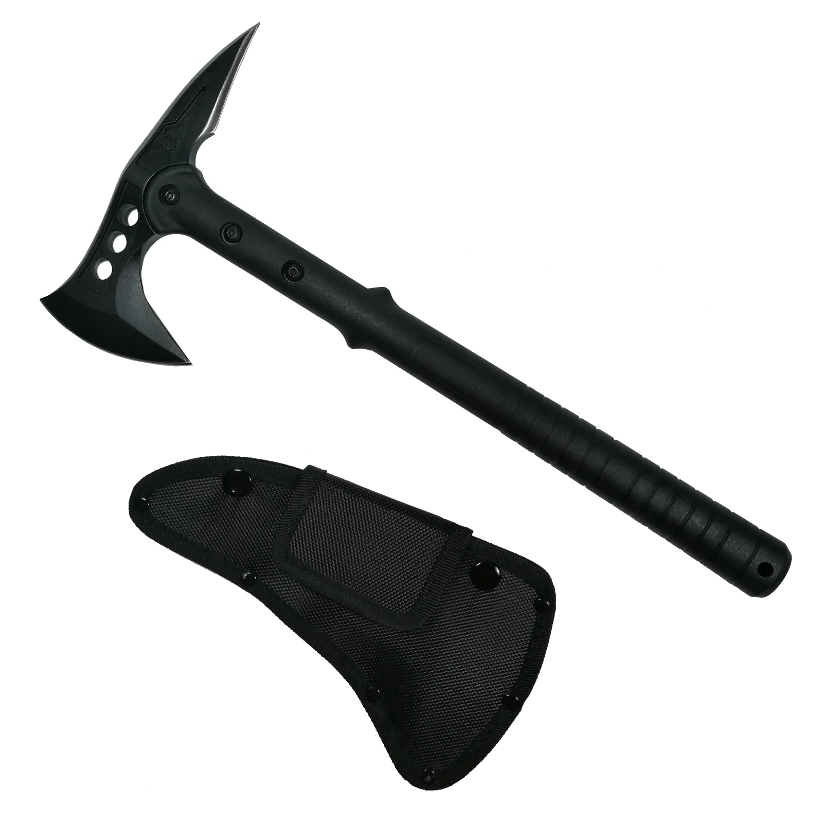 Set Topor Survivor 39 cm , Briceag de vanatoare 21 cm si Box aluminiu , IdeallStore®, negru [2]