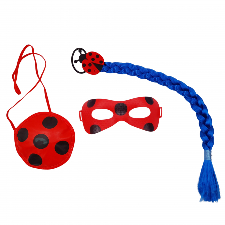 Costume Halloween copii - Set trei accesorii costum IdeallStore®, Buburuza Miraculoasa, marime universala, rosu