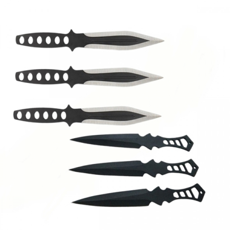 CASA SI GRADINA - Set trei cutite de aruncat, Anarchy Way si 3 cutite de aruncat Ballistic Blades, IdeallStore®,otel inoxidabil