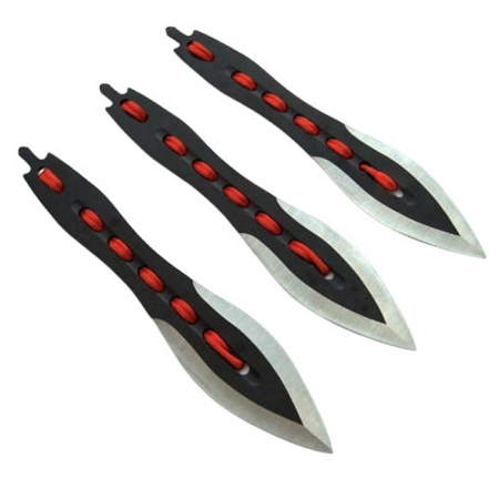 Set trei cutite de aruncat IdeallStore®, Anarchy Blades, otel inoxidabil, negru, 19 cm, teaca inclusa [4]