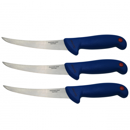 Cutite & seturi de cutite - Set trei cutite de filetat IdeallStore®, Chef's Blade, otel inoxidabil, 30 cm, albastru