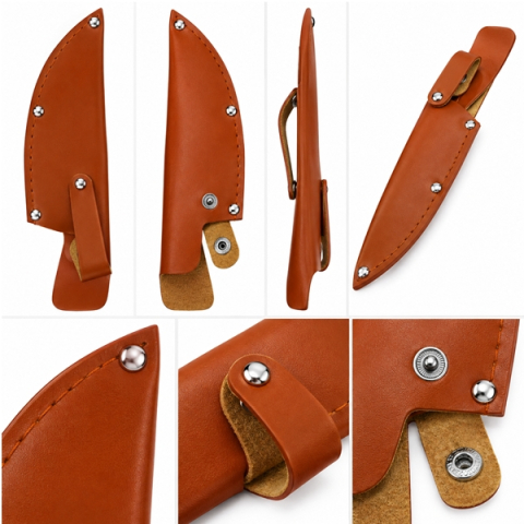 Teacă pentru cuțit din piele ecologică DEPOX®, cu prindere la curea, maro, 25 cm [1]