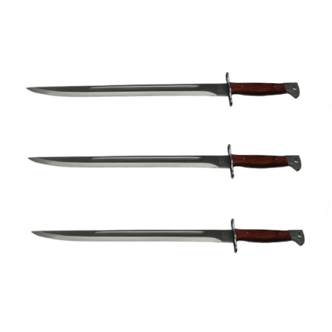 Sabii & Macete - Set trei macete vanatoare, model AK, otel inoxidabil, 61 cm, argintiu