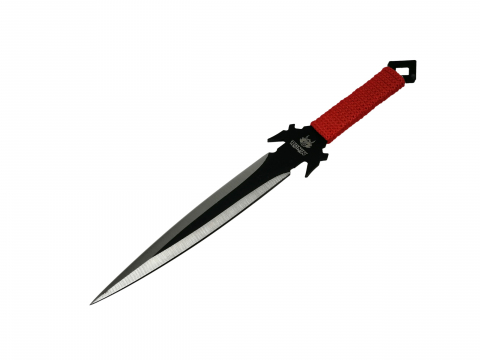 Set vanatoare IdeallStore®, sabie si set trei cutite aruncat, otel inoxidabil, negru [7]