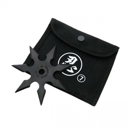 Cutite vanatoare - Stea de aruncat IdeallStore®, Ninja Warrior, 7 colturi, metalic, negru, 9.5 cm