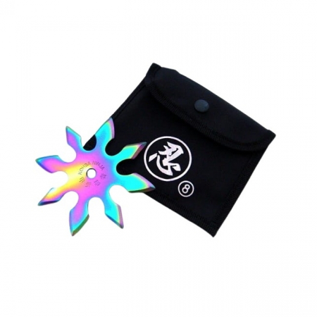 Cutite vanatoare - Stea de aruncat, Ninja Warrior, 8 colturi, metalic, multicolor, 10 cm