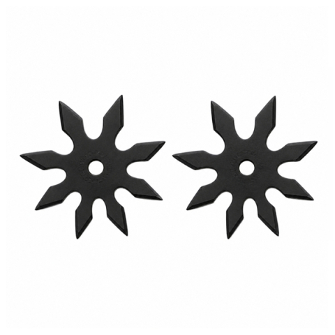 Cutite vanatoare - Set doua stele de aruncat DEPOX®, 8 colturi, metalic, negru, 10 cm