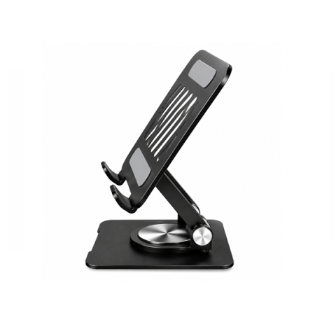 Suport pliabil metalic pentru telefon și tabletă DEPOX®, rotire 360°, reglabil 180°, compatibil 10–41 cm, negru [2]