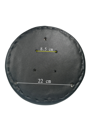 Taburet rotund cu sezut tapitat din piele ecologica, negru, 34 cm [2]
