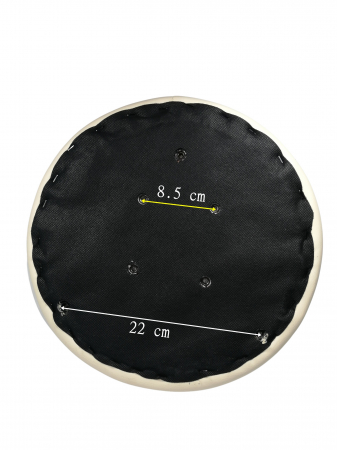 Taburet pentru scaun rotund, piele ecologica, 34 cm, bej [2]