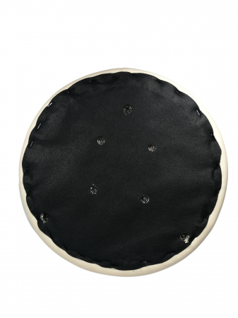 Taburet pentru scaun rotund, piele ecologica, 34 cm, bej [1]