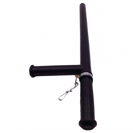 Tonfa autoaparare IdeallStore®, Police Force, cauciuc, 60 cm, negru, agatatoare inclusa [5]