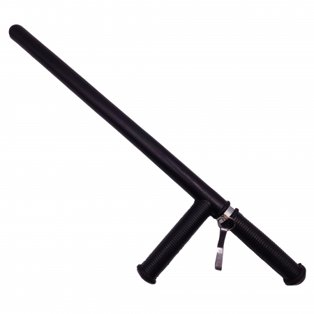 Tonfa autoaparare IdeallStore®, Police Force, cauciuc, 60 cm, negru, agatatoare inclusa [0]