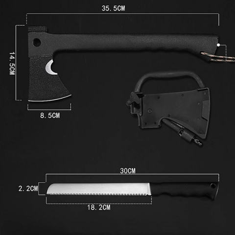 Topor 3 in 1 amnar, cutit si fluier, 35.5 cm,  teacă inclusă [1]