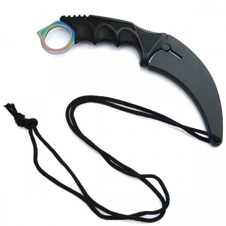 Set topor, cutit karambit si spray autoaparare DEPOX®, otel inoxidabil, verde/negru, 40 cm/19 cm/110 ml, teaca inclusa [14]