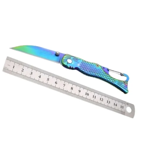 Set topor si briceag metalic DEPOX®, otel inoxidabil, negru/multicolor, 42 cm/15 cm, teaca inclusa [11]